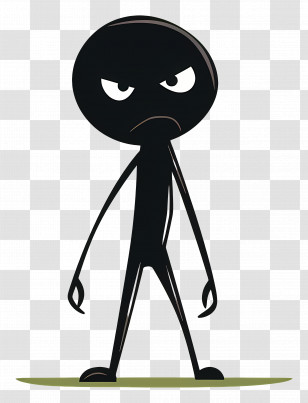 Stick Figure Angering - Angry Stick Figure Cartoon Transparent PNG