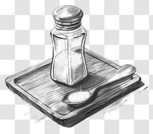 Salt Shaker - Salt Shaker And Spoon Sketch Transparent PNG