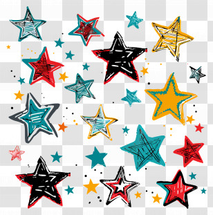 Stars - Colorful Star Pattern Illustration Transparent PNG