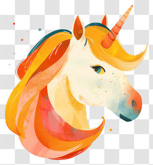Unicorn - Colorful Whimsical Unicorn Illustration Transparent PNG