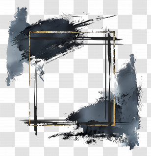 Frame - Modern Abstract Frame With Gold Accents Transparent PNG