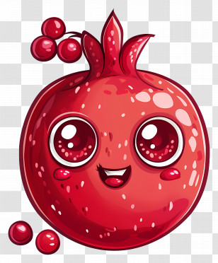 Cartoon Pomegranate - Cute Cartoon Pomegranate With A Happy Face Transparent PNG