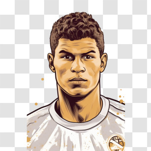 Cristiano Ronaldo - Focused Soccer Player Illustration Transparent PNG