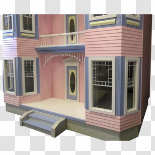 Painted Ladies Dollhouse Painting Toy Miniature - Victorian Architecture Transparent PNG