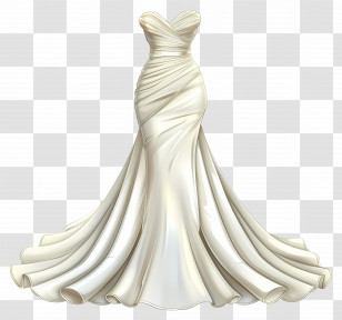 Trumpet Wedding Dress - Elegant White Wedding Dress Transparent PNG