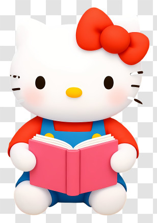 Hello Kitty Reading - Cute Hello Kitty Reading Book Transparent PNG