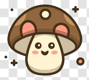 Cartoon Mushroom - Cute Cartoon Mushroom With Smiling Face Transparent PNG