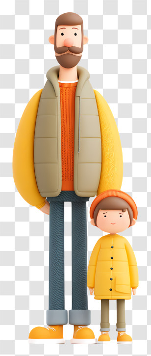 Father And Child - Father And Child In Winter Clothes Transparent PNG