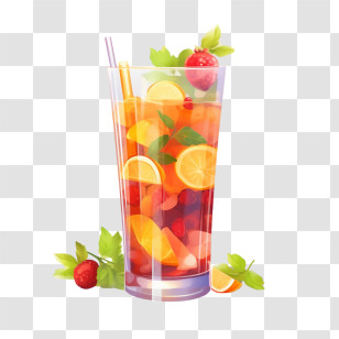 Ice Tea - Fruit Cocktail Drink Transparent PNG