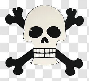 One Piece Jolly Roger - Classic Skull And Crossbones Icon Transparent PNG