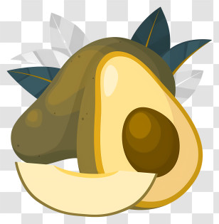 Avocado - Sliced Avocado With Seed Transparent PNG