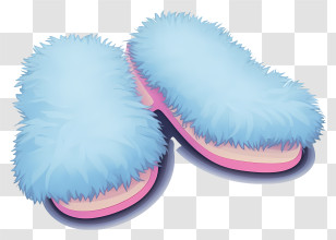 Cartoon Soft Fluffy Slippers - Blue Fluffy Slippers For Cozy Home Comfort Transparent PNG