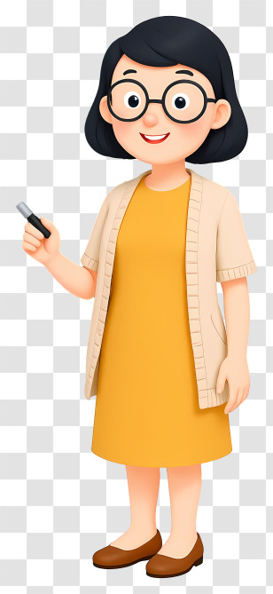 Cartoon Woman Teacher - Friendly Female Teacher Transparent PNG