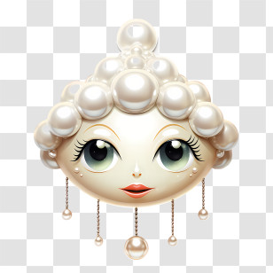 Wear Your Pearls Day - Elegant Pearl Face With Jewelry Transparent PNG