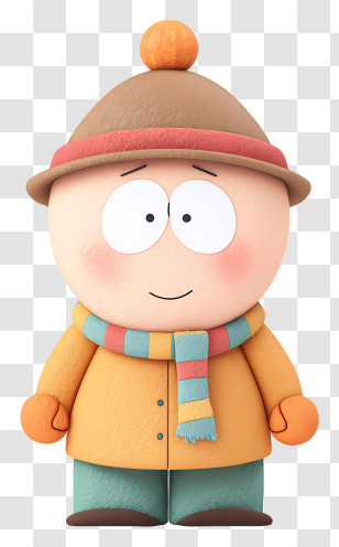 Thanksgiving Eric Cartman - Cute Winter Kid In Beanie Transparent PNG