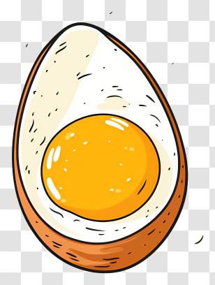 Boiled Egg - Half-Boiled Egg With Yellow Yolk Transparent PNG
