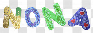 Nona - Colorful Glitter Letters Transparent PNG