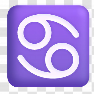 Cancer Emoji - Cancer Zodiac Symbol Illustration Transparent PNG