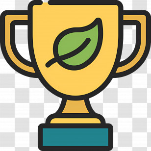 Sustainability - Eco-Friendly Trophy With Leaf Transparent PNG