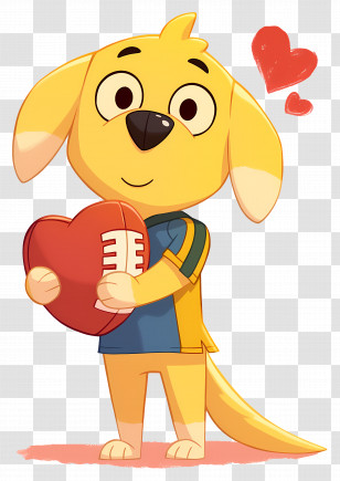 Cartoon Labrador Retriever - Cute Yellow Dog Holding A Heart Transparent PNG