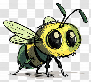 Cartoon Bee - Cute Cartoon Honey Bee Illustration Transparent PNG