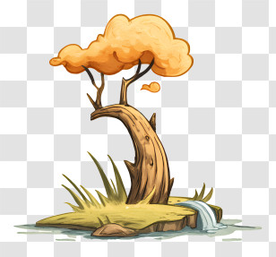 Silt Logo - Whimsical Cartoon Tree On Island Transparent PNG