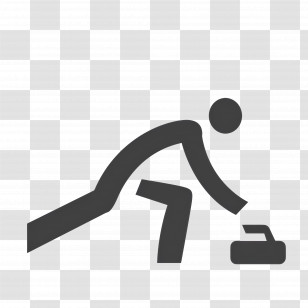 Olympic Sport - Curling Player Silhouette Transparent PNG