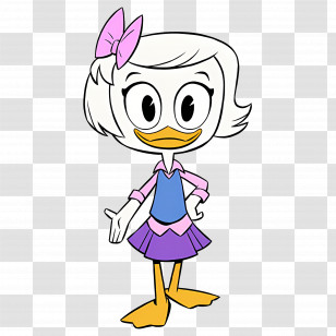 Ducktales - Duck With Bow And Skirt Transparent PNG