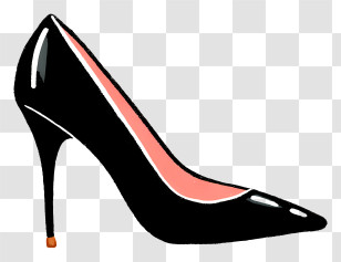 Black Heeled Shoe - Black High Heel Shoe Transparent PNG