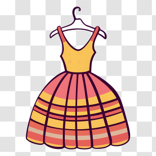 Cartoon Dress - Colorful Striped Dress On Hanger Transparent PNG