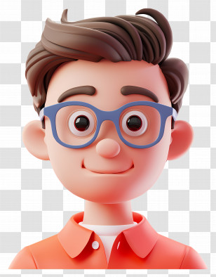 3d Male Avatar - 3D Cartoon Character With Glasses Transparent PNG