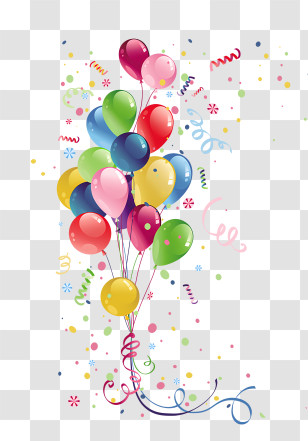 Confetti - Colorful Balloons For Party Celebration Transparent PNG