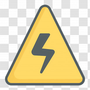 Electrical Warning - Electric Warning Sign With Lightning Bolt Transparent PNG