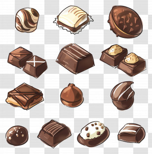 Chocolate Candy - Selection Of Assorted Chocolate Treats Transparent PNG