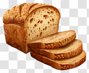 Bread - Whole Grain Bread Loaf With Slices Transparent PNG