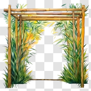 Sukkot Frame
 - Natural Bamboo Archway In A Tropical Setting Transparent PNG