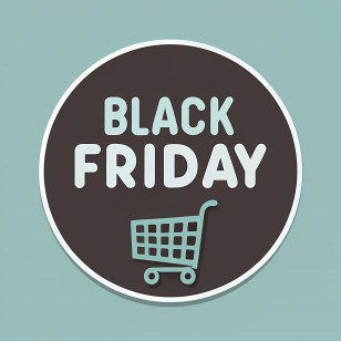 Black Friday - Black Friday Cart Icon With Minimal Badge Design Transparent PNG