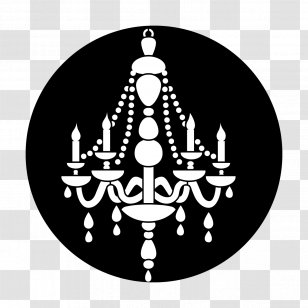 Light Fixture Chandelier Gobo Silhouette - Black And White - Pattern Transparent PNG