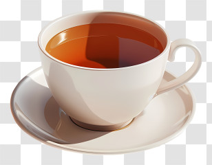Hot Tea - White Cup Of Tea With A Saucer Transparent PNG