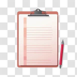 Notes Template - Clipboard With Pen Illustration Transparent PNG