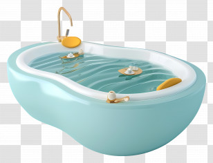 Spa Bath - Modern Bathtub With Water Transparent PNG