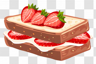 Strawberry Sandwich - Strawberry And Cream Sandwich Illustration Transparent PNG
