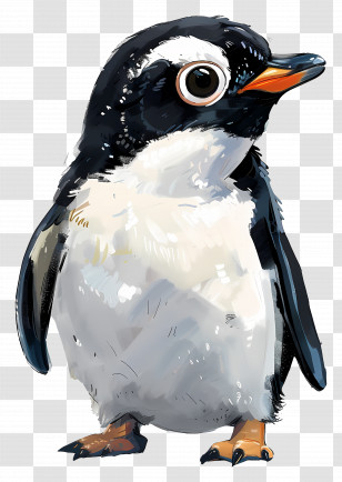 Penguin - Adorable Penguin Illustration In Cartoon Style Transparent PNG
