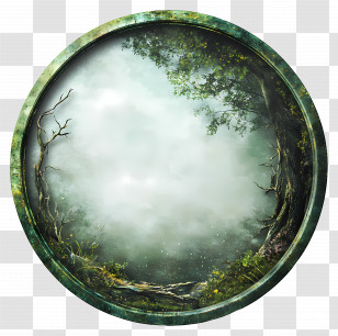 Green Circle Frame - Mystical Forest Frame Transparent PNG