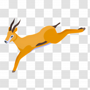 Gazelle - Leaping Antelope In Motion Transparent PNG