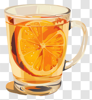 Lemon Tea - Warm Orange Tea In A Glass Transparent PNG