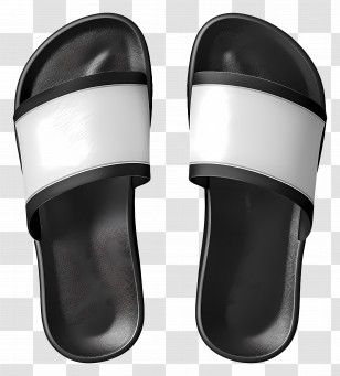 Sport Sandals - Casual Black And White Slides Transparent PNG