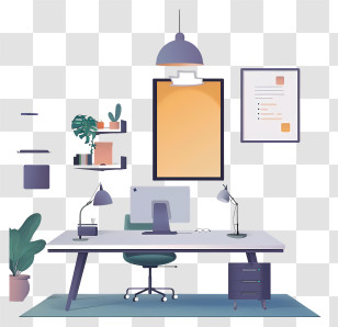 Office Desk - Minimalist Office Desk Design Transparent PNG