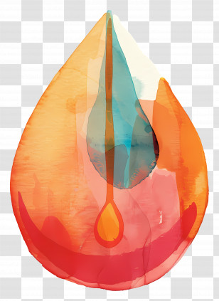 Oil Drop - Abstract Watercolor Flame Art Transparent PNG