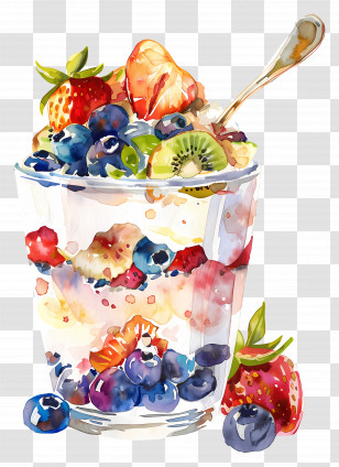 Yogurt Parfait - Fruit Parfait In Glass Transparent PNG
